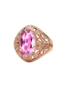 Ring Vintage style Amethyst Original Vintage 14K Rose Gold vrc074r